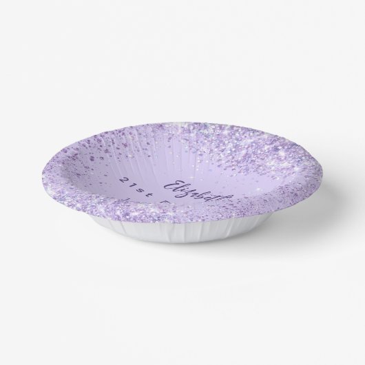 Verjaardag violette confetti elegante girly papieren kommen (Gebogen)