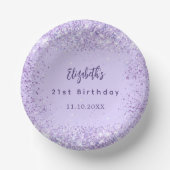 Verjaardag violette confetti elegante girly papieren kommen (Voorkant)