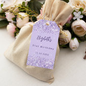 Verjaardag violette confetti stijlvol cadeaulabel