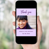 Verjaardag violette foto dank u kaart