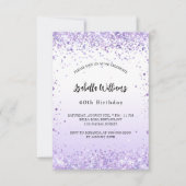 Verjaardag violette lavendel confetti script kaart (Voorkant)