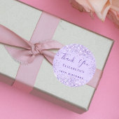 Verjaardag violette lavendel naam dank u ronde sticker