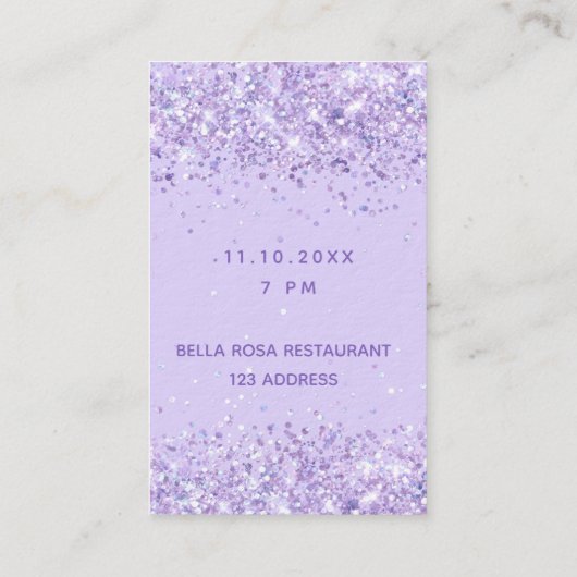 Verjaardag violette lavendel vip uitnodiging (Achterkant)