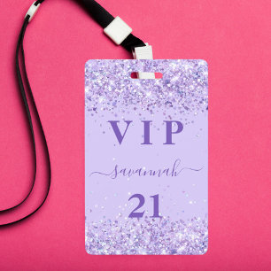 Verjaardag violette lavendel vip uitnodiging badge