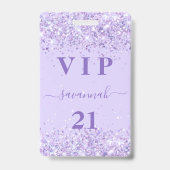 Verjaardag violette lavendel vip uitnodiging badge (Voorzijde)