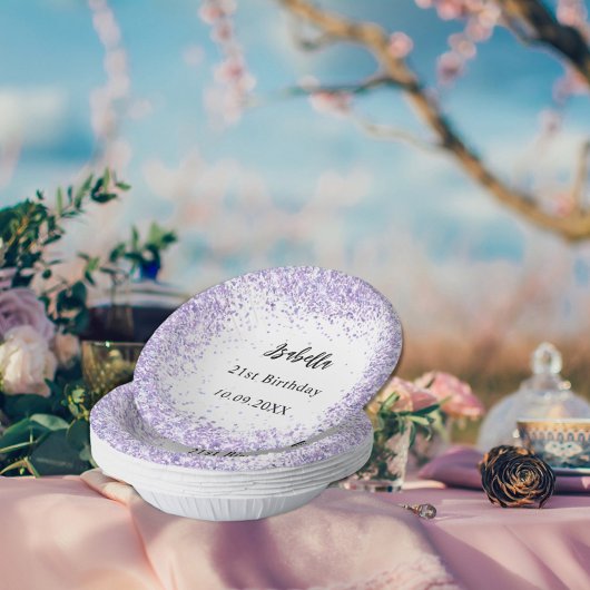Verjaardag violette lavendel witte confetti papieren kommen
