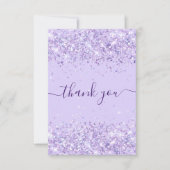 Verjaardag vioolt paars glitter stof bedankt (Voorkant)