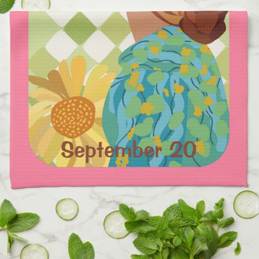  Verjaardag Virgo Zodiac Theedoek (Gevouwen)