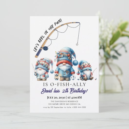 Verjaardag vissen kaart (Staand voorkant)