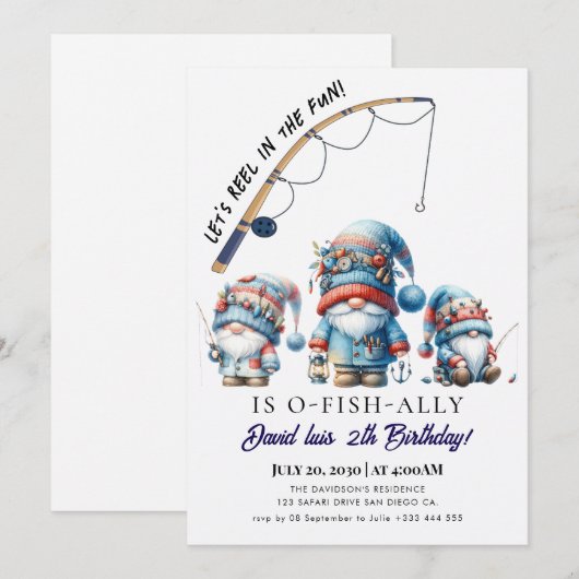 Verjaardag vissen kaart (Voorkant / Achterkant)