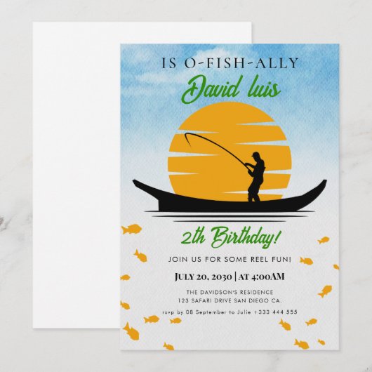 Verjaardag vissen kaart (Voorkant / Achterkant)
