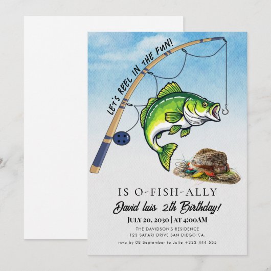 Verjaardag vissen kaart (Voorkant / Achterkant)
