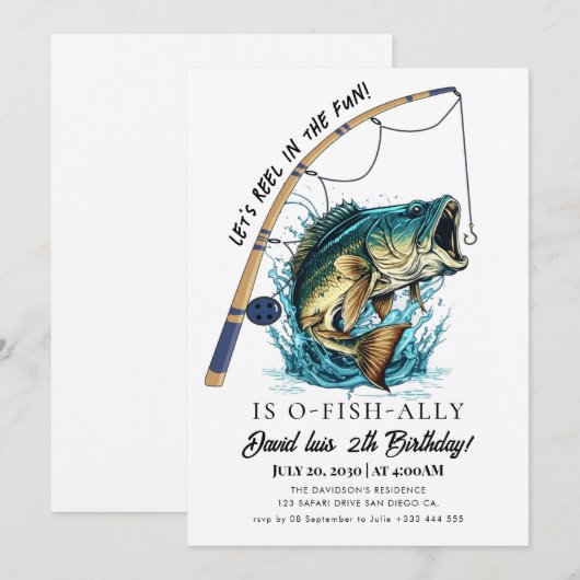 Verjaardag vissen kaart (Voorkant / Achterkant)