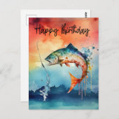 Verjaardag vissen voor visliefhebbers briefkaart (Voorkant / Achterkant)