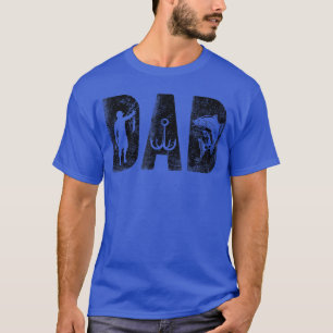 Verjaardag Visser Papa Klassiek Vette Lettertype V T-shirt