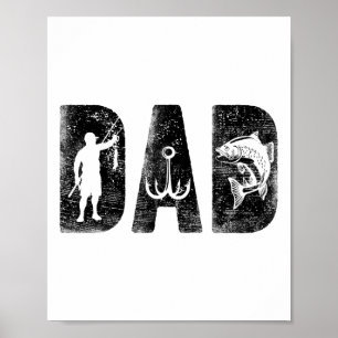 Verjaardag Visser Papa Klik Vet Lettertype Vis Dad Poster
