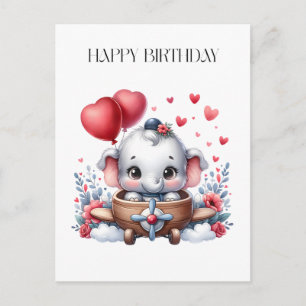Verjaardag Vliegende Olifant Briefkaart