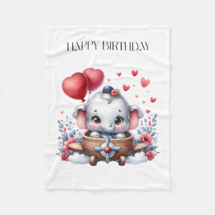 Verjaardag Vliegende Olifant Fleece Deken