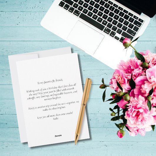 Verjaardag Vliegtuig Hart Vliegtuigbediende Feestdagenkaart