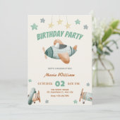 Verjaardag vliegtuig kaart (Staand voorkant)