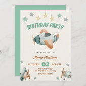 Verjaardag vliegtuig kaart (Voorkant / Achterkant)