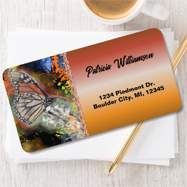 Verjaardag vlinder adres etiket