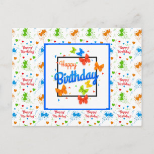 Verjaardag Vlinders Briefkaart