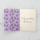 Verjaardag Vlinders met Lavendel Kaart (Binnen)