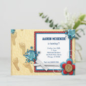 Verjaardag Voetafdrukken Kaart (Staand voorkant)