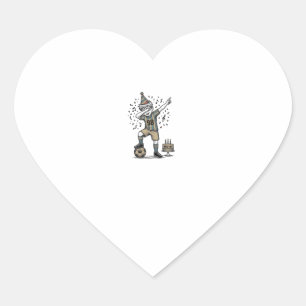 Verjaardag Voetbal Jongen Dab Vintage Gravure Shir Hart Sticker