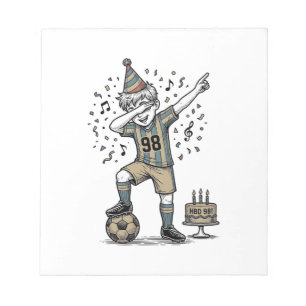 Verjaardag Voetbal Jongen Dab Vintage Gravure Shir Notitieblok