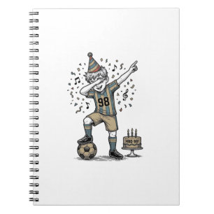 Verjaardag Voetbal Jongen Dab Vintage Gravure Shir Notitieboek