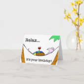 Verjaardag Vogel ontspannen Kaart (Gele Bloem)