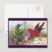 Verjaardag vogels 1800 briefkaart (Voorkant / Achterkant)