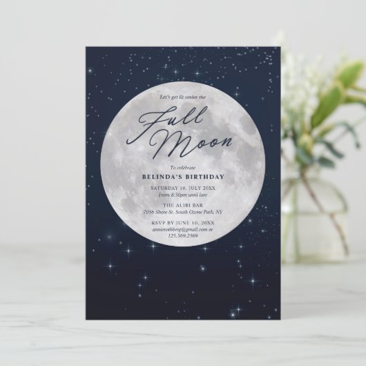 Verjaardag Volle Maan Kaart (Staand voorkant)