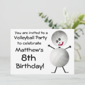 Verjaardag volleybal Party Uitnodiging (Staand voorkant)