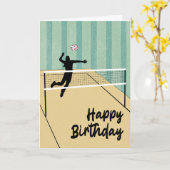 Verjaardag Volleybal Vrouw Speler Kaart (Gele Bloem)