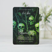 Verjaardag Volwassen Halloween Party Haunted Green Kaart (Staand voorkant)