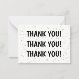 Verjaardag volwassene zwart goud glitters Bedankt Notitiekaartje