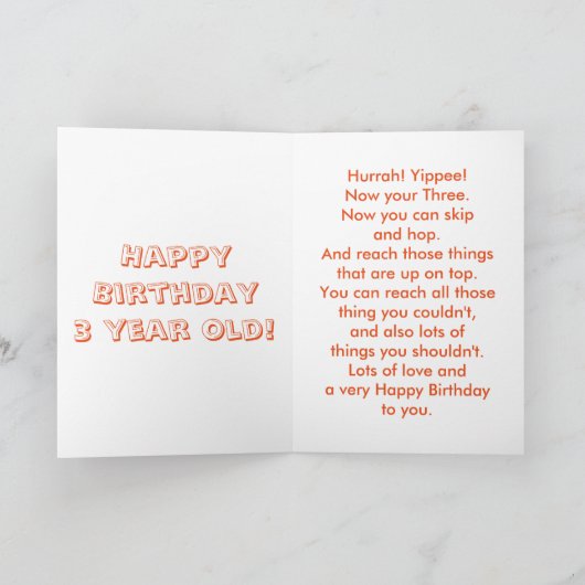 Verjaardag voor 3-jarige met Cartoon Dragon Kaart (Binnen)