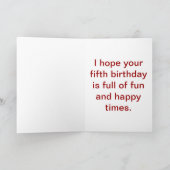 Verjaardag voor 5-jarige kaart (Binnen)