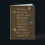 Verjaardag voor Brother humor-floral glitter Kaart<br><div class="desc">glitter bloemen op gebarsten bruine textuur achtergrond voor Brother's verjaardag</div>