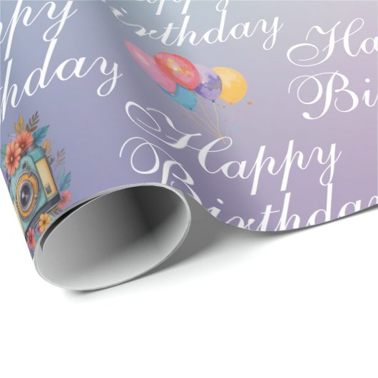 Verjaardag voor cameramensen cadeaupapier (Rol Hoek)