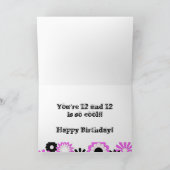 Verjaardag voor een 12-jarige, heldere bloemen. kaart (Binnen)