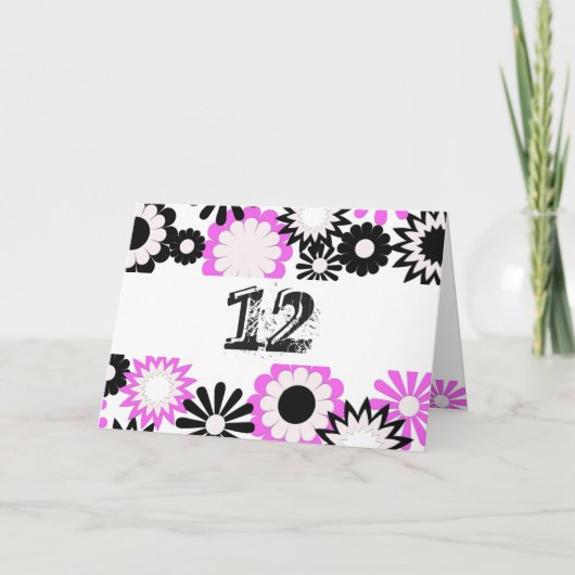 Verjaardag voor een 12-jarige, heldere bloemen. kaart (Voorkant)