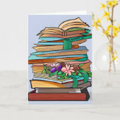 Verjaardag voor een boekenliefhebber kaart (Gele Bloem)