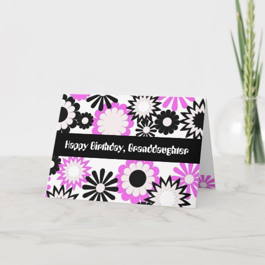 Verjaardag voor een kleindochter, heldere bloemen kaart (Voorkant)