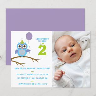 Verjaardag voor elk leeftijd Cute Uil Baby of Peut Kaart