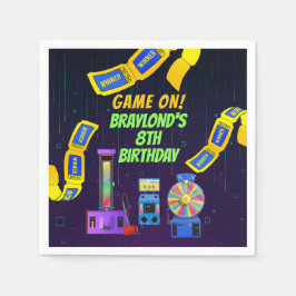Verjaardag voor gamen en arcadespelletjes servet