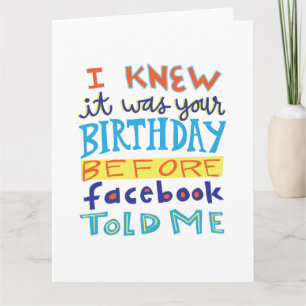 Verjaardag vóór Grappige Kaart Facebook